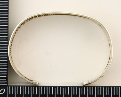 Navajo Bracelet 925 Silver Native American Handmade Yellow Gold Plated Cuff C80s
