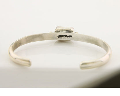 Navajo Bracelet .925 Silver Mediterranean Red Coral Cuff Native Artist C.80's