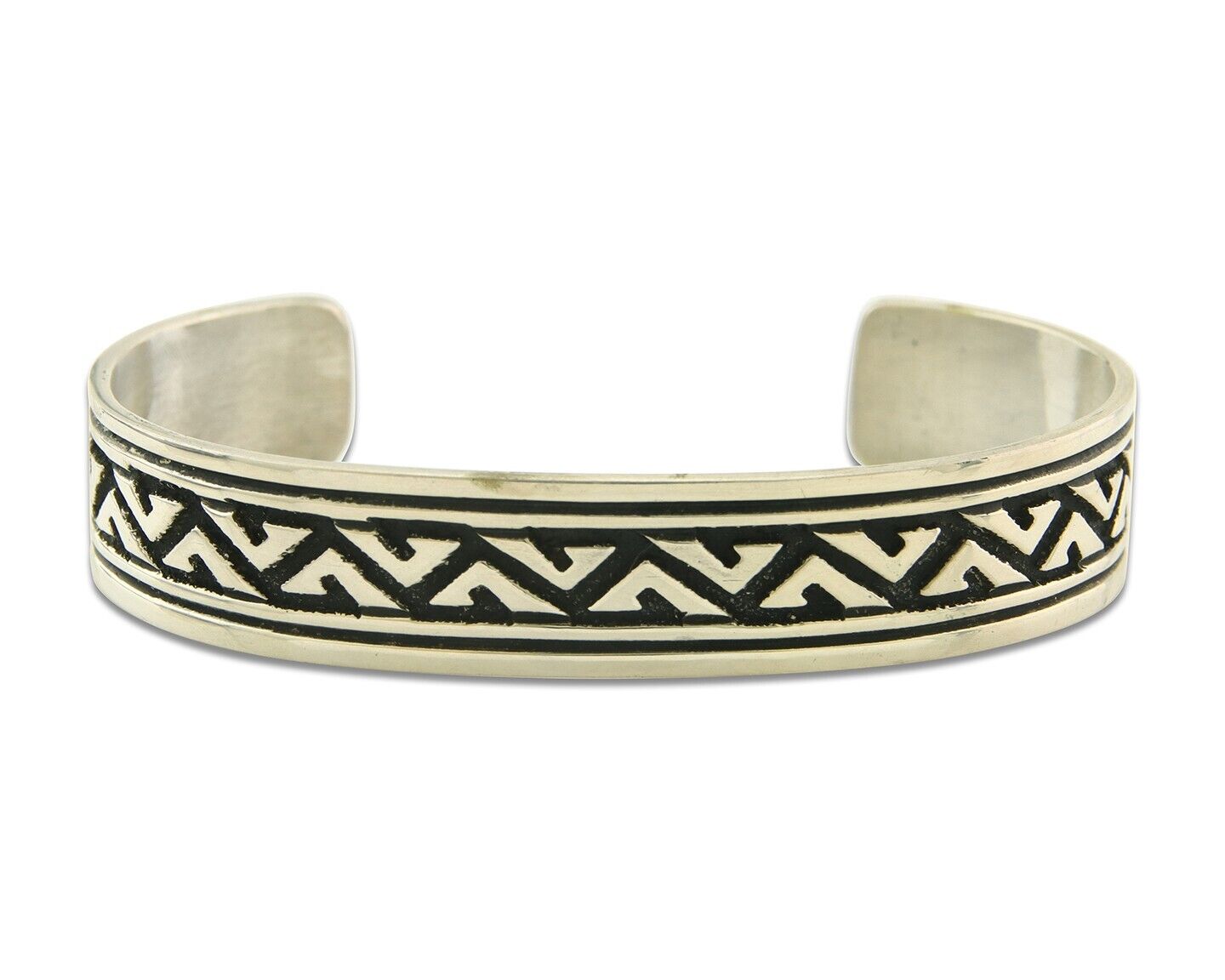 Navajo Bracelet 925 Silver Artist Signed Thomas Singer Cuff Made in the 1980's