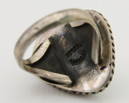 Navajo Ring 925 Silver Royston Turquoise Artist Signed Sunset C.80's