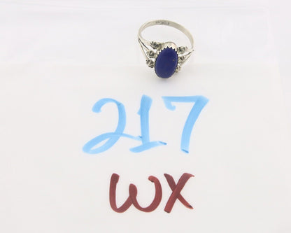Navajo Ring 925 Sterling Natural Lapis Handmade Native Artist C.80's