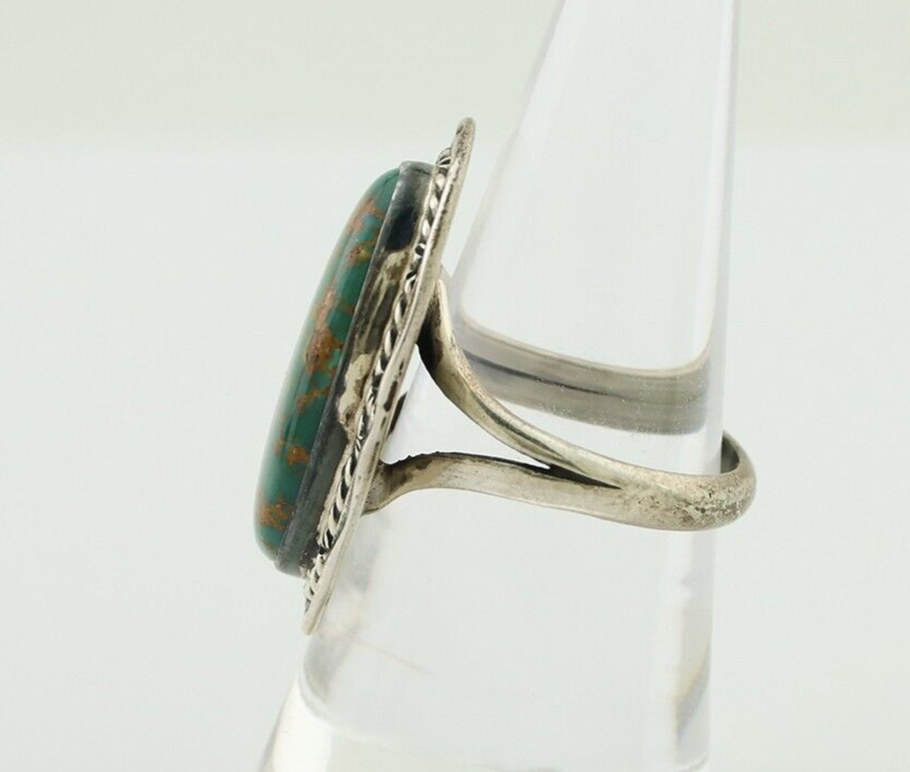 Navajo Ring .925 Silver Natural Turquoise Artist Signed Billy Eagle C.80's