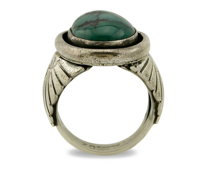 Navajo Ring .925 SOLID Silver China Mountain Turquoise Signed Doug Zachary C.80