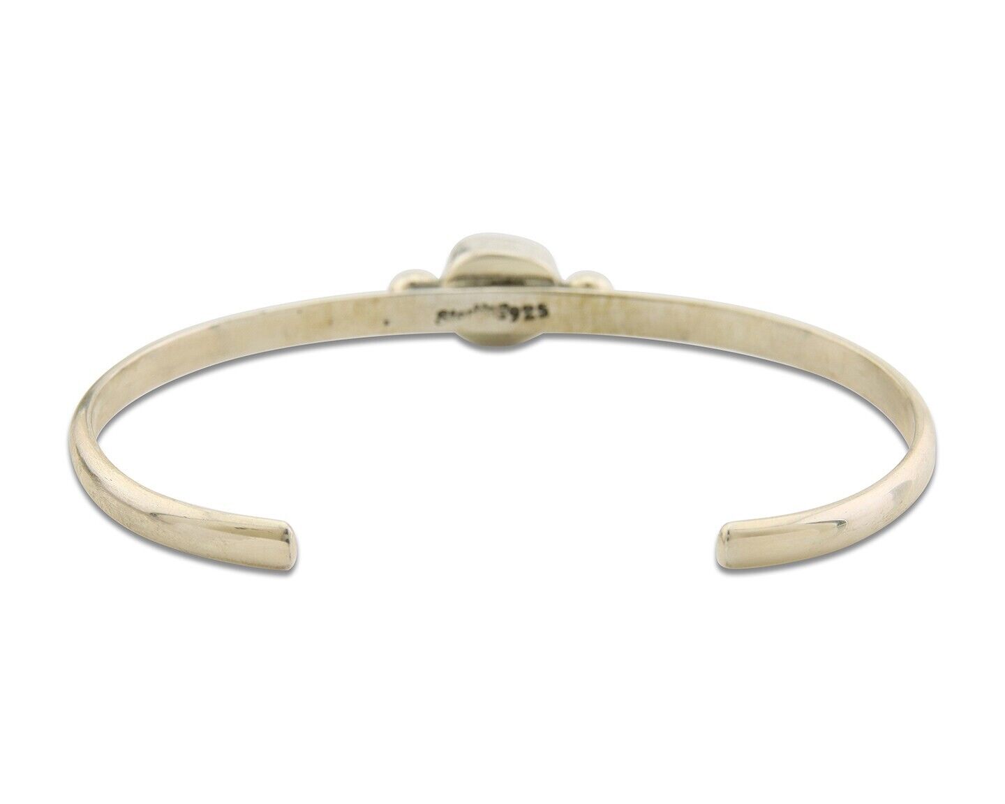 Navajo Bracelet .925 Silver Natural Red Coral Cuff Native American Artist C.80's