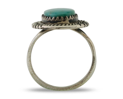 Navajo Ring 925 Silver Natural Turquoise Native American Artist C.80's