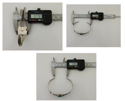 Navajo Bracelet 925 Silver Kingman Turquoise Native American Artist C.80's