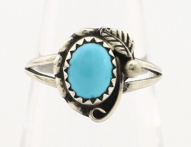 Navajo Ring 925 Silver Turquoise Artist Signed SkyStone Creations C.80's