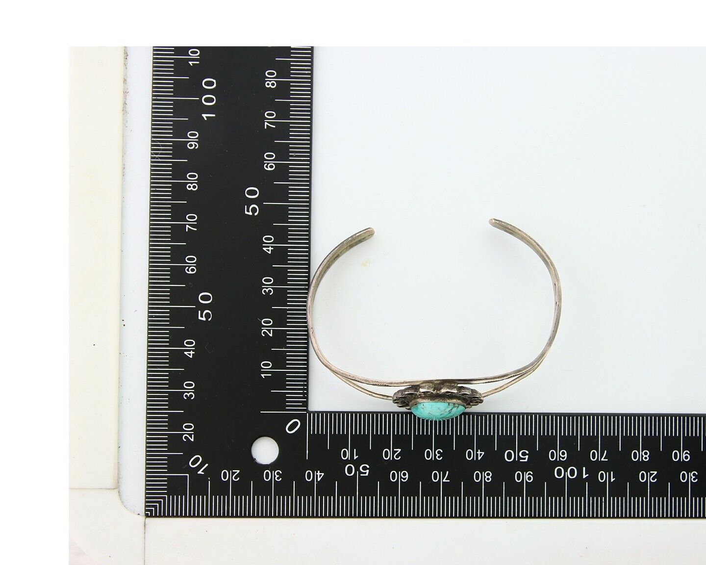 Navajo Cuff Bracelet 925 Silver Turquoise Cuff Native American Artist C.80's