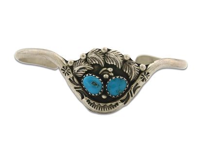Vintage Navajo Bracelet 925 Silver Turquoise Tranditional Handmade Signed RB