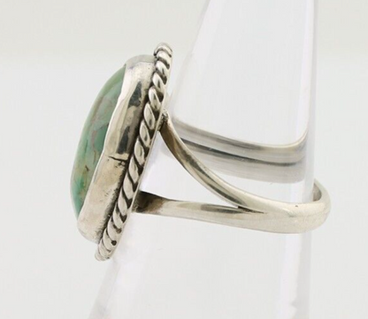 Navajo Ring 925 Silver Kingman Turquoise Native American Artist C.80's