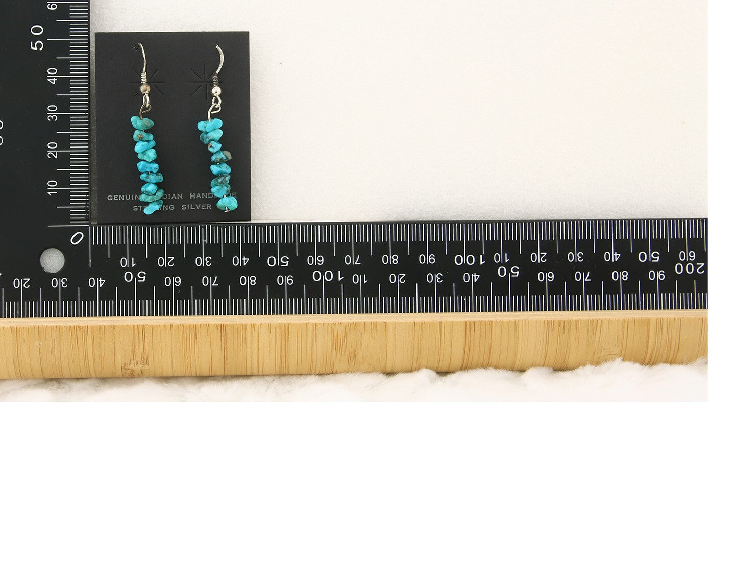Navajo Dangle Earrings 925 Silver Natural Turquoise Native American Artist C80s