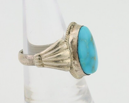 Navajo Ring 925 Silver Natural Turquoise Native American Artist C.80's Size 6.5
