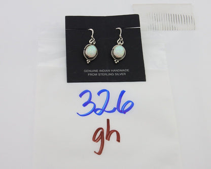 Navajo Dangle Earrings 925 Silver Natural Opal Native Artist C.80's