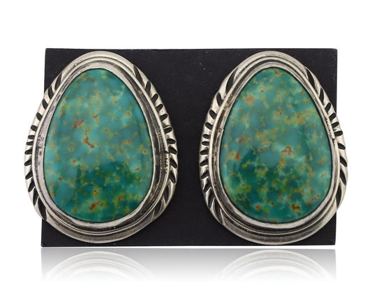 Navajo Dangle Earrings 925 Silver Blue Turquoise Native American Artist C.80's