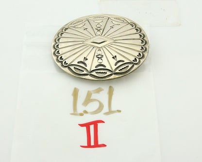 Navajo Belt Buckle 925 Sterling Silver Artist Signed Tim Guerro 2.5x3 in C.80's