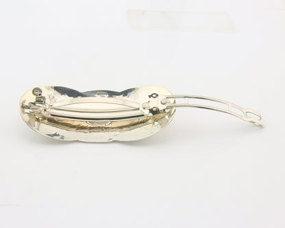 Vintage Navajo Barrette 925 Sterling Silver Hand Stamped Authentic Native Artist
