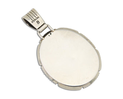 Navajo Pendant 925 Silver Natural Turquoise Artist Signed Lidia Begay C.80's