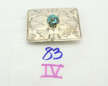 Vintage Navajo Belt Buckle 925 Silver Horse Head Turquoise Signed Tim Guerro