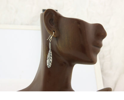 Navajo Eagle Feather Earrings Sterling Silver Dangle Vintage