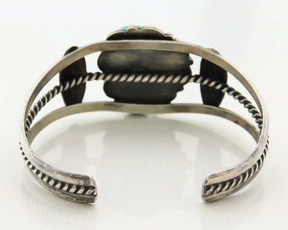 Navajo Cuff Bracelet 925 Sterling Silver Handmade Vintage Signed DK