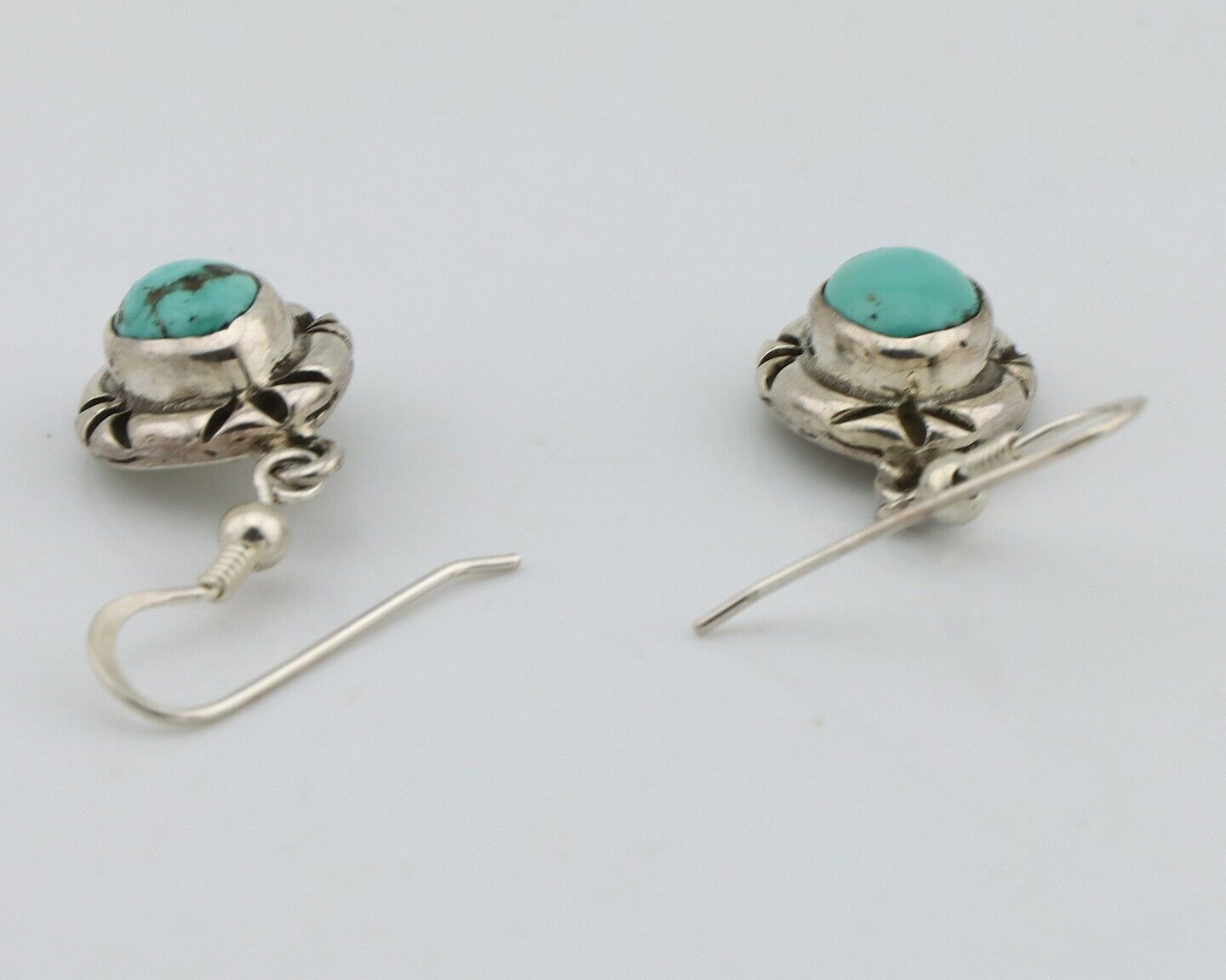 Navajo Earrings 925 Silver Arizona Turquoise Native American Artist C.80s