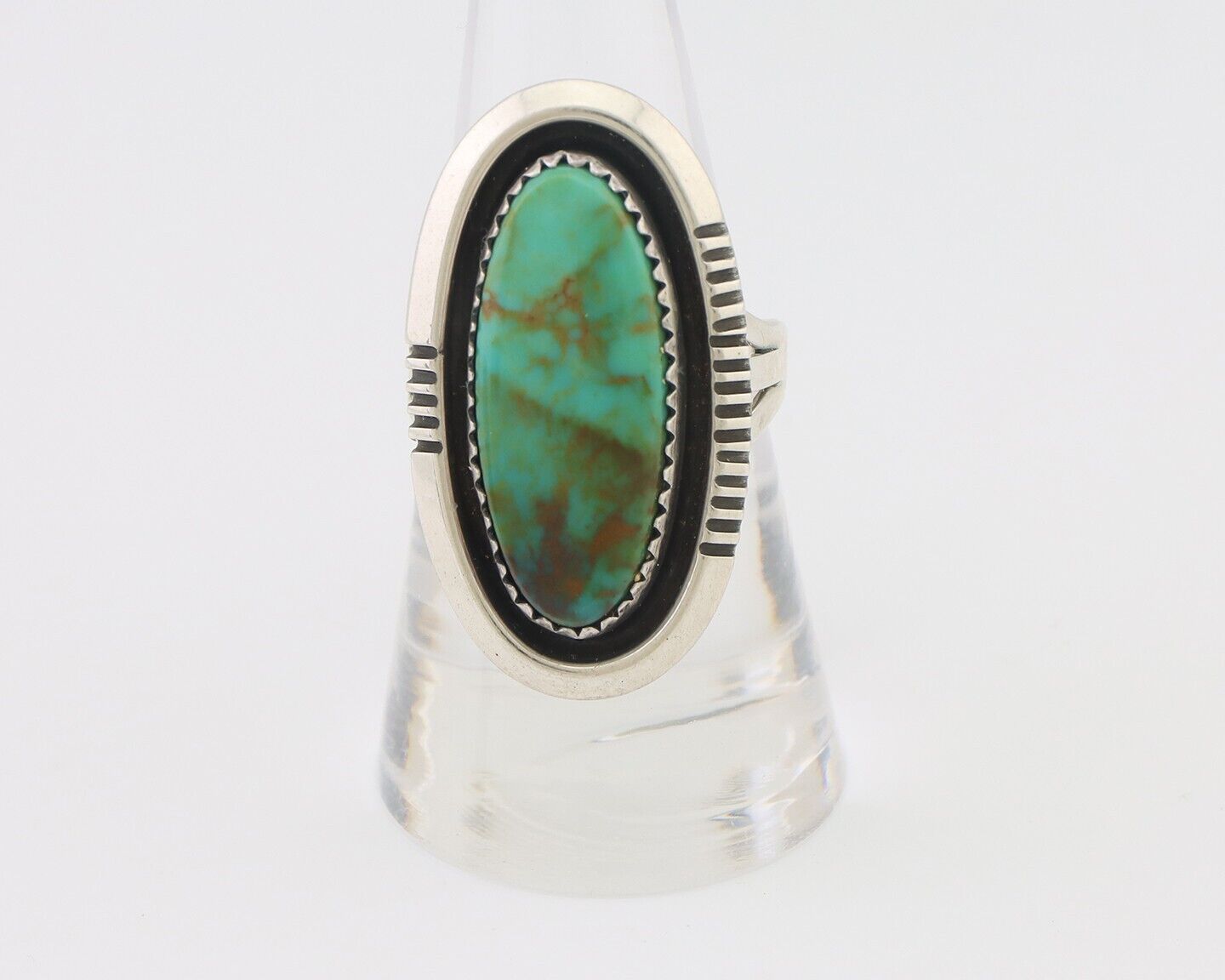 Navajo Ring 925 Silver Royston Turquoise Native American Artist C.80's