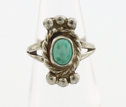 Navajo Ring 925 Silver Natural Blue Turquoise Native American Artist C.1980's