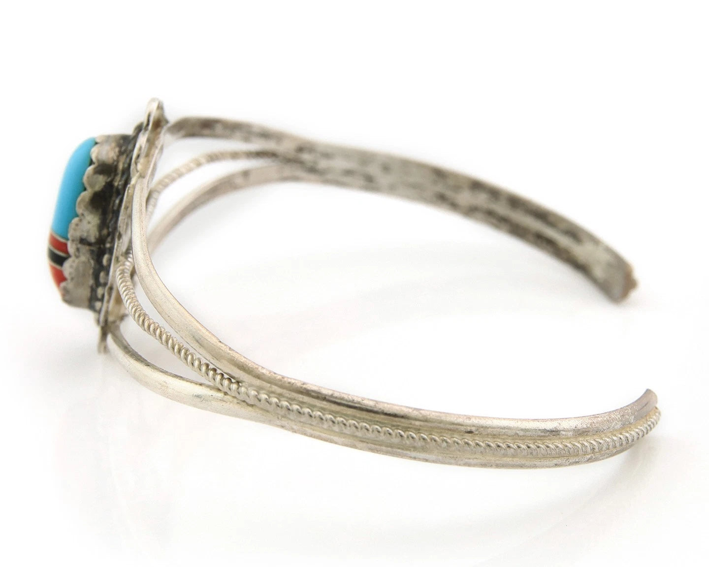 Navajo Cuff Bracelet Sterling Silver Handmade Vintage Gemstone