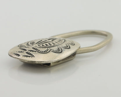 Navajo Hand Stamped Key Chain .925 Silver Handmade Native American Artist C.80's