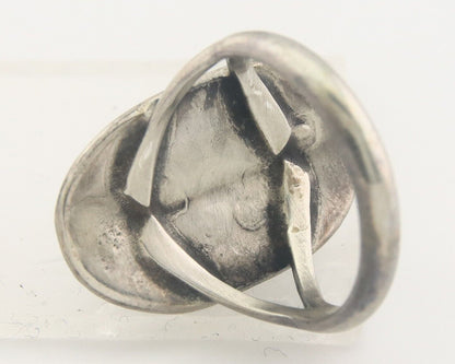 Navajo Ring 925 Sterling Natural Chip Inlay Turquoise C.80's Size 5.25