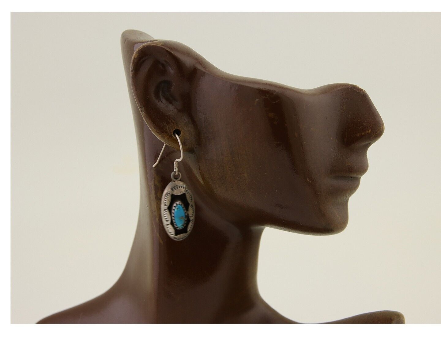 Navajo Dangle Earrings 925 Silver Natural Blue Turquoise Artist IJC C.80's