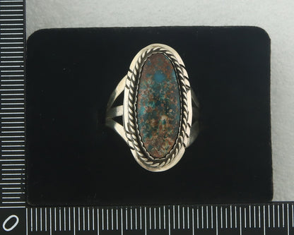 Vintage Navajo Ring 925 Sterling Authentic Turquoise Artist Signed TS Size 7.25