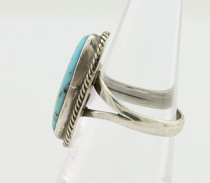 Navajo Handmade Ring 925 Silver Natural Turquoise Native American Artist C.80's