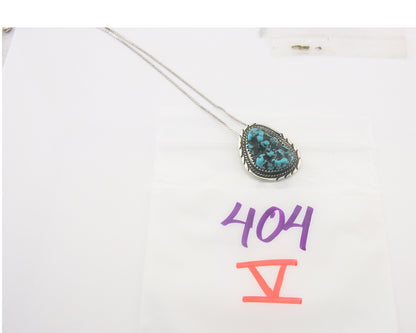 Navajo Sterling silver Necklace Turquosie Authentic Vintage Native American