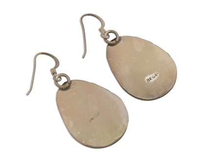 Navajo Dangle Earrings 925 Silver Whole Blue Turquoise Signed Begay C.80's