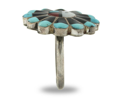Vintage Zuni Ring 925 Sterling Silver Natural Gemstone Size 6.5