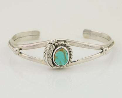 Navajo Bracelet 925 Silver Blue Turquoise Artist Signed Gecko C.80's