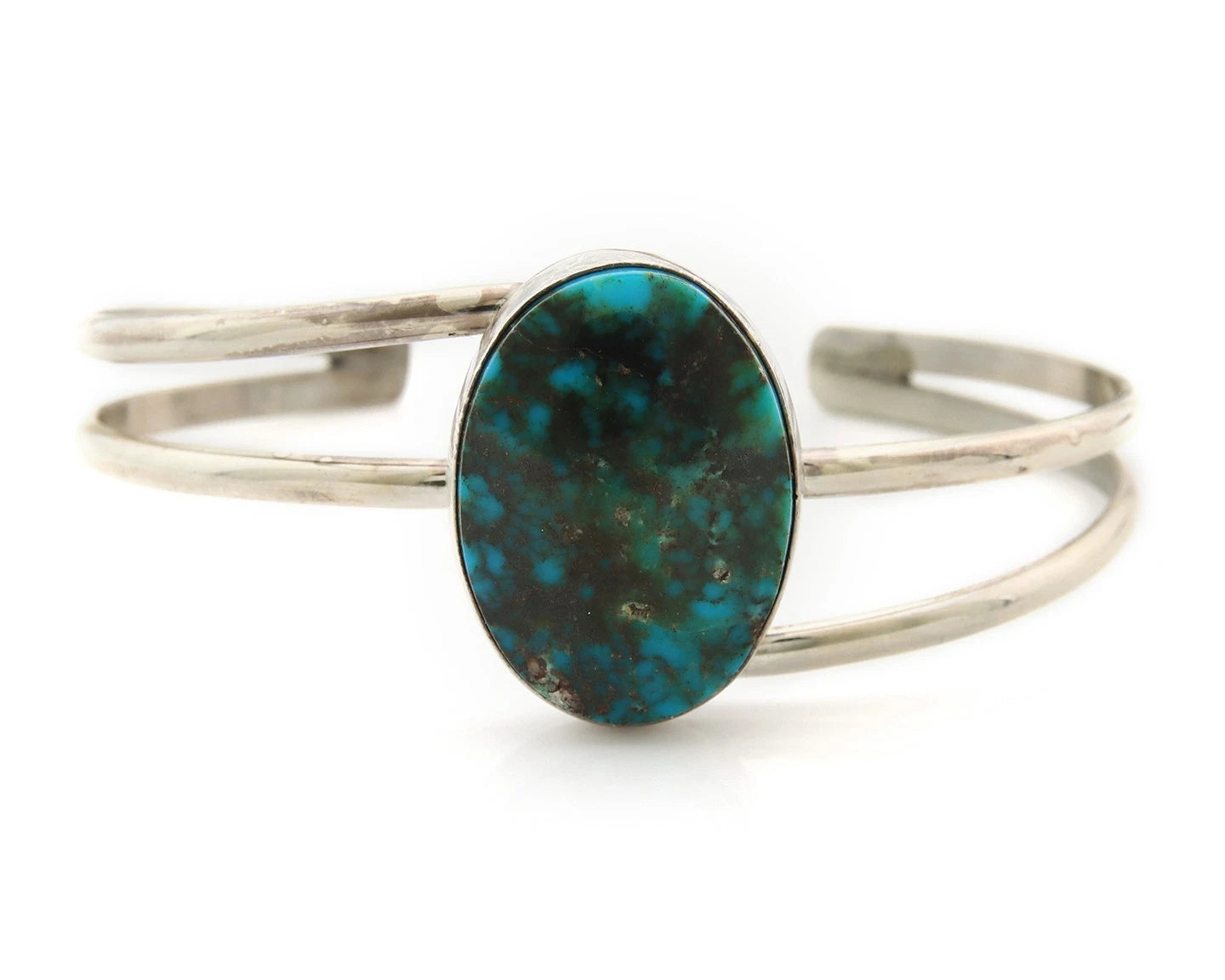 Navajo Cuff Bracelet Sterling Silver Turquoise Vintage Native Artist