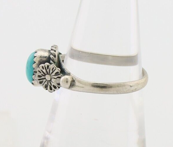 Navajo Ring 925 Silver Kingman Turquoise Native American Artist Made In 1985