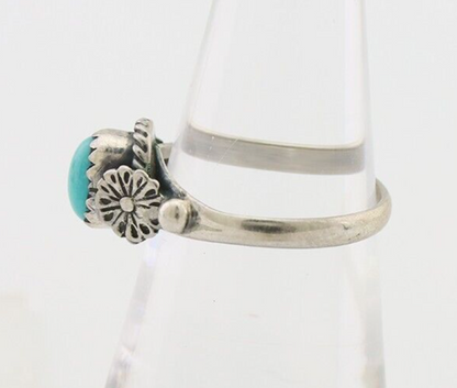 Navajo Ring 925 Silver Kingman Turquoise Native American Artist Made In 1985