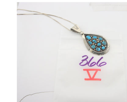Navajo Sterling silver Necklace Turquosie Authentic Vintage Native American