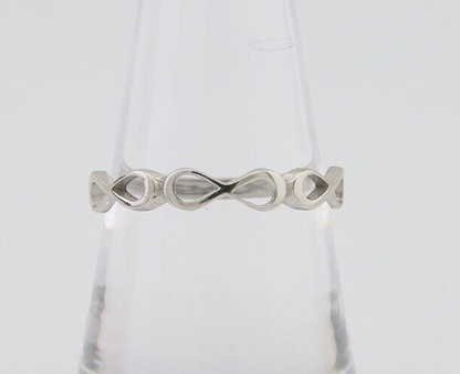 Infinity Heart Promise Ring 925 Solid Silver Size 8.25