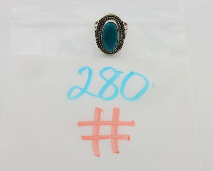 Navajo Ring 925 Silver Natural Blue Turquoise Artist Signed M BEGAY C.80's