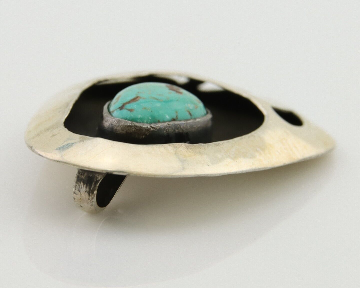 Navajo Paw Pendant 925 Silver Natural Turquoise Native American Artist C.80's