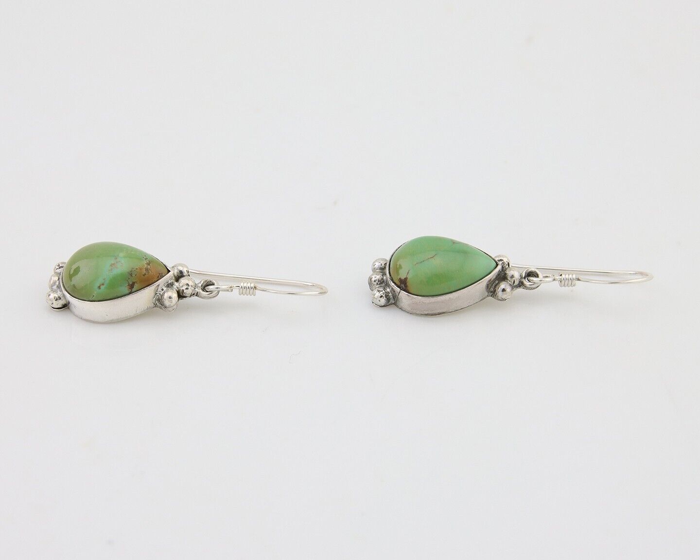 Navajo Dangle Earrings 925 Silver Natural Turquoise Native American Artist C80s