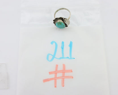 Navajo Handmade Ring 925 Silver Kingman Turquoise Native American Artist C.80's