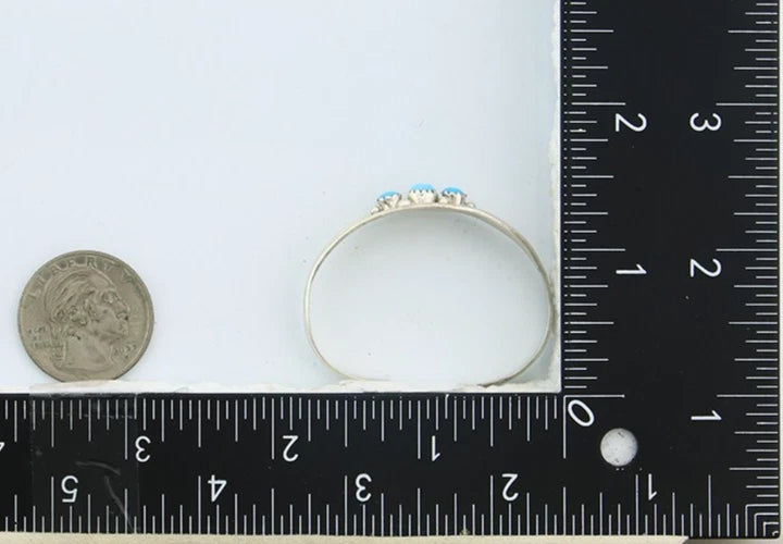 Childs Navajo Cuff Bracelet Sterling Silver Turquoise Vintage