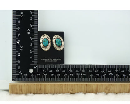 Navajo Earrings Sterling Silver Turquoise Vintage Dangle Handmade