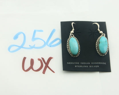 Navajo Earrings 925 Silver Natural Turquoise Artist Signed Davina Benally C.80's