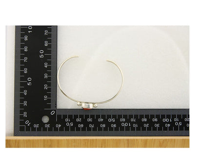 Navajo Bracelet .925 Silver Mediterranean Red Coral Cuff Native Artist C.80's